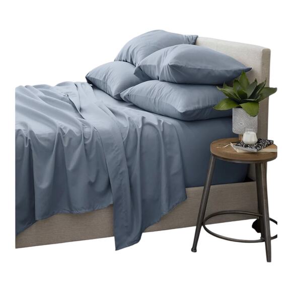 ienjoy Home Solids in Style 4 Pc Sheet Set Blue - Picture 1 of 4